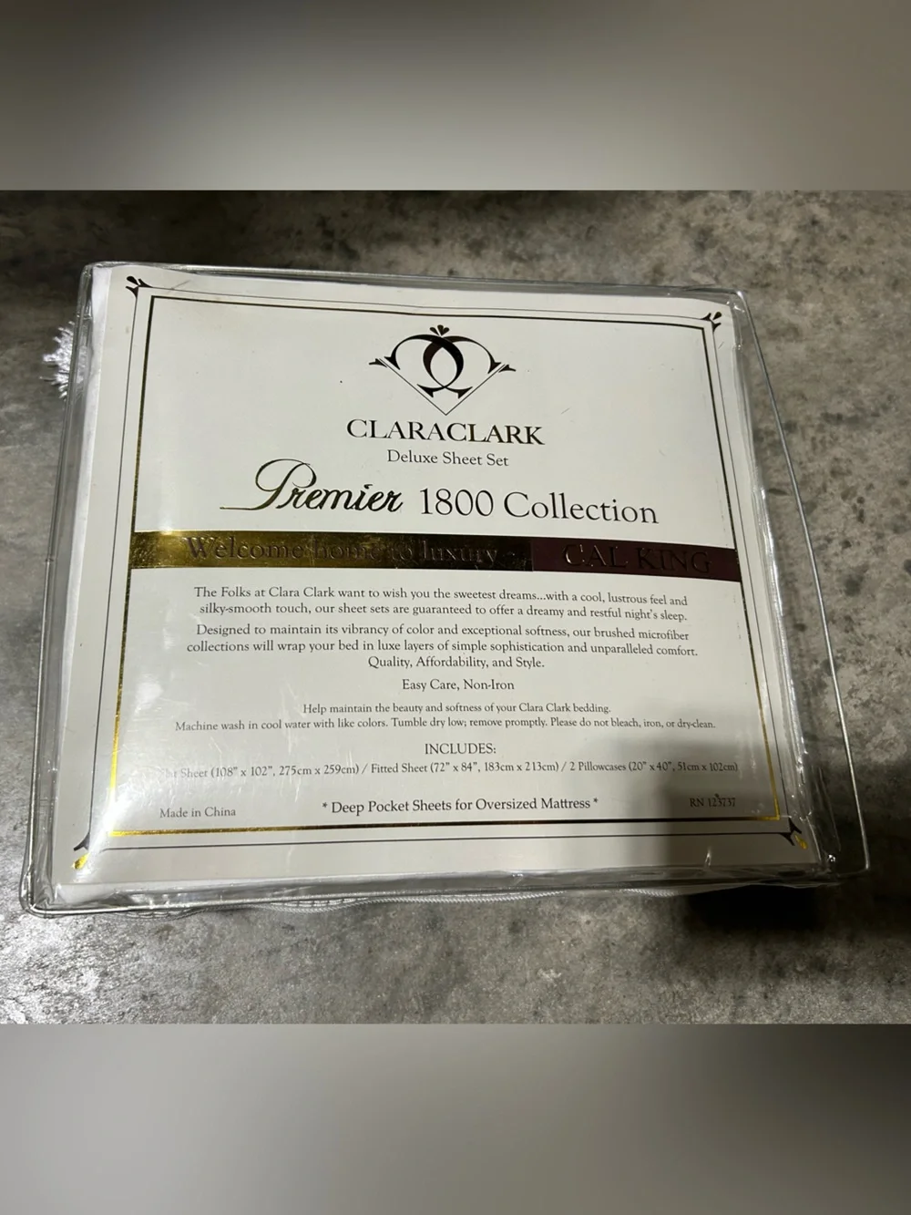 NEW Clara Clark Premier 1800 Collection California King White Sheet Set